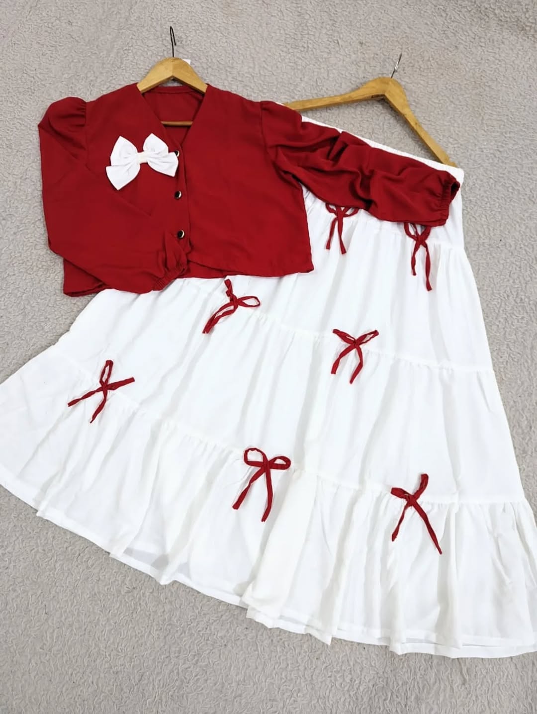 Ribbon Elegance Maxi Dress Maroon