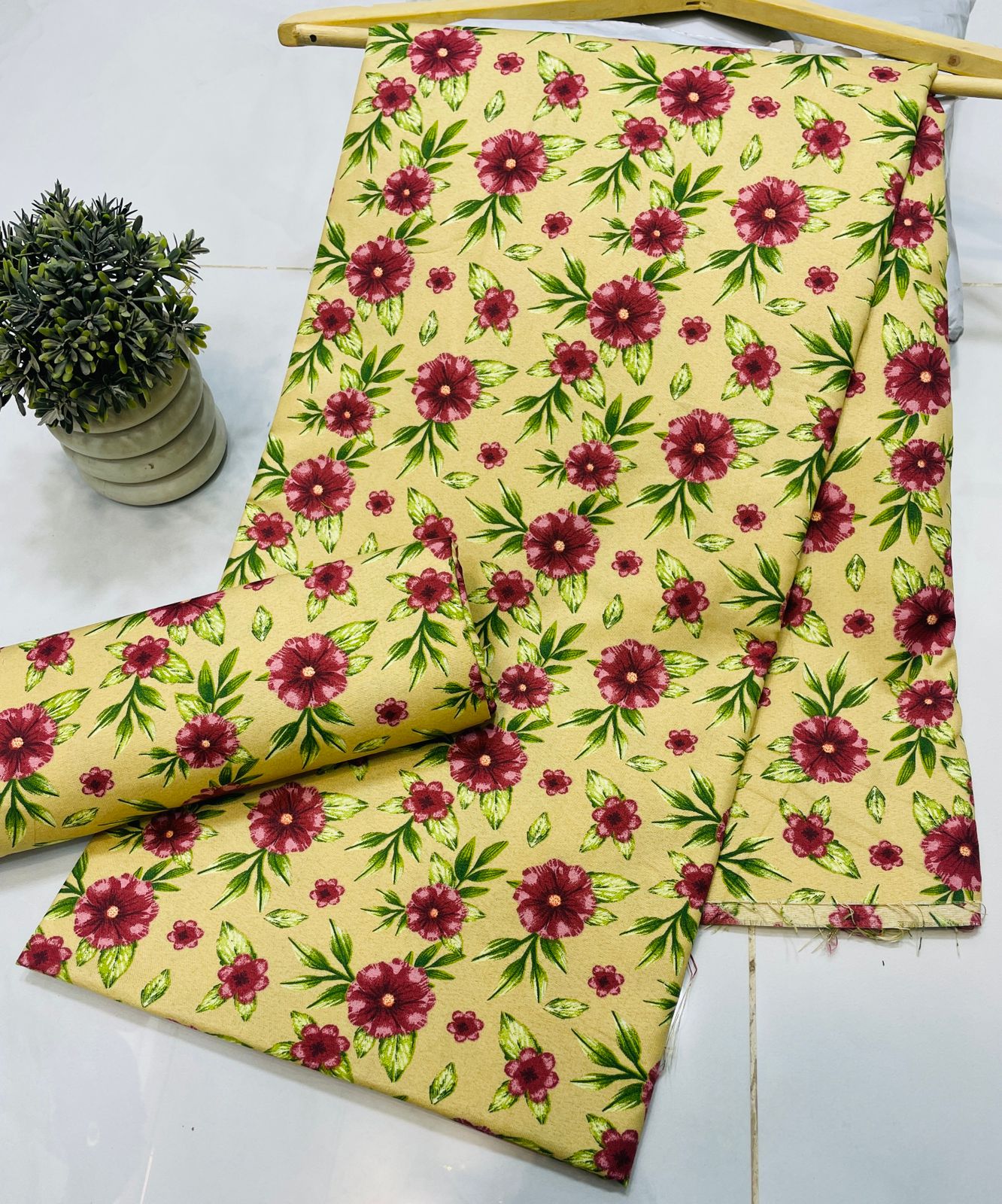 Micro Polo Cotton Digital Print UnStitched Suit