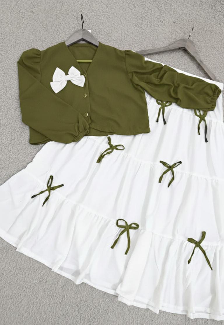 Ribbon Elegance Maxi Dress Olive Green