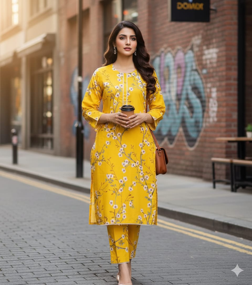 Digital Cotton Stitched 2pc Suit S M L XL