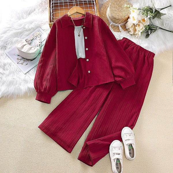 Polo Style Cord set Maroon