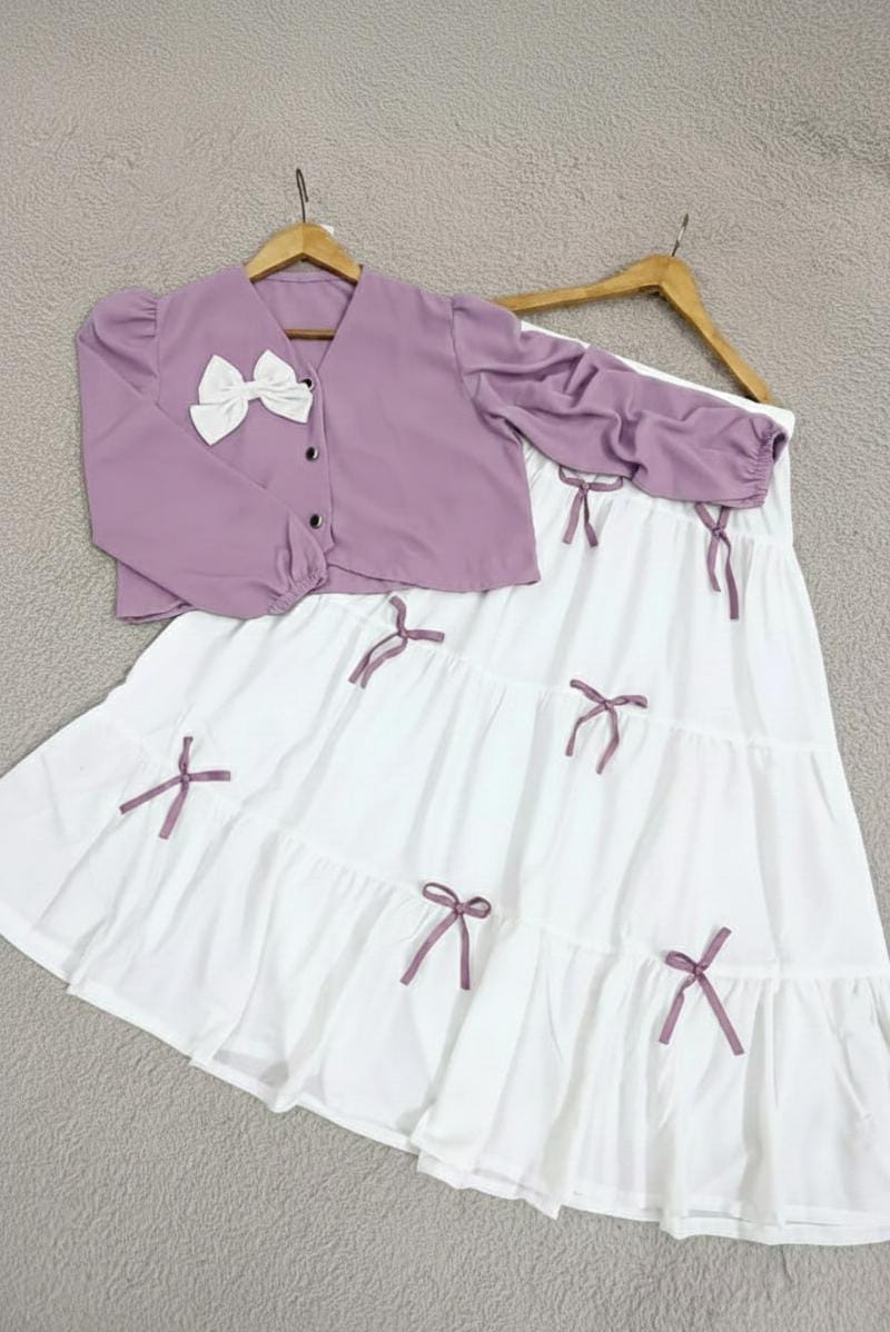 Ribbon Elegance Maxi Dress Lavender