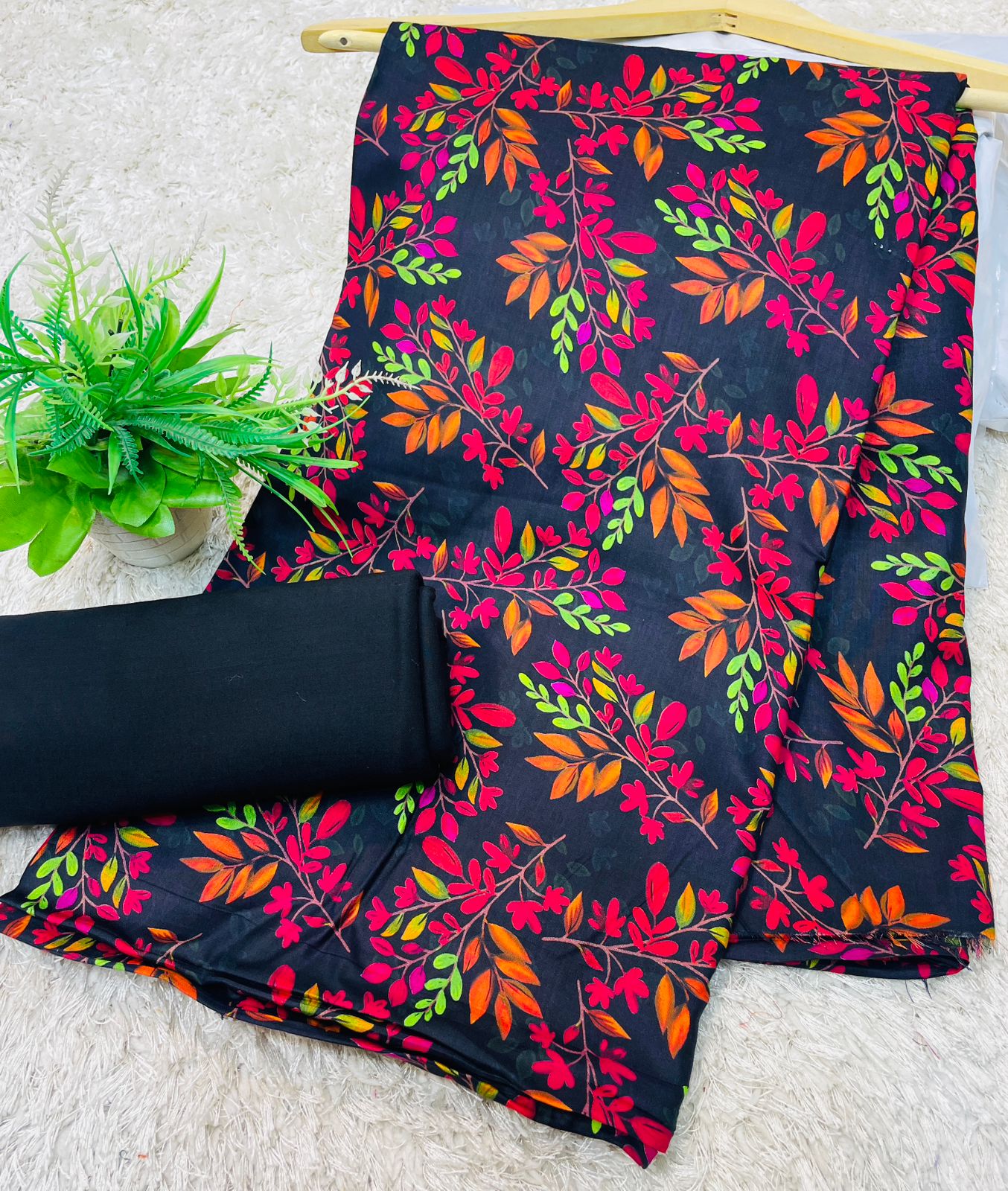 Digital Linen UnStitched 2PC Suit Plain Trouser