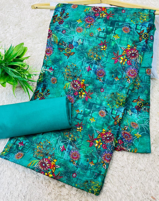 Digital Linen UnStitched 2PC Suit Plain Trouser