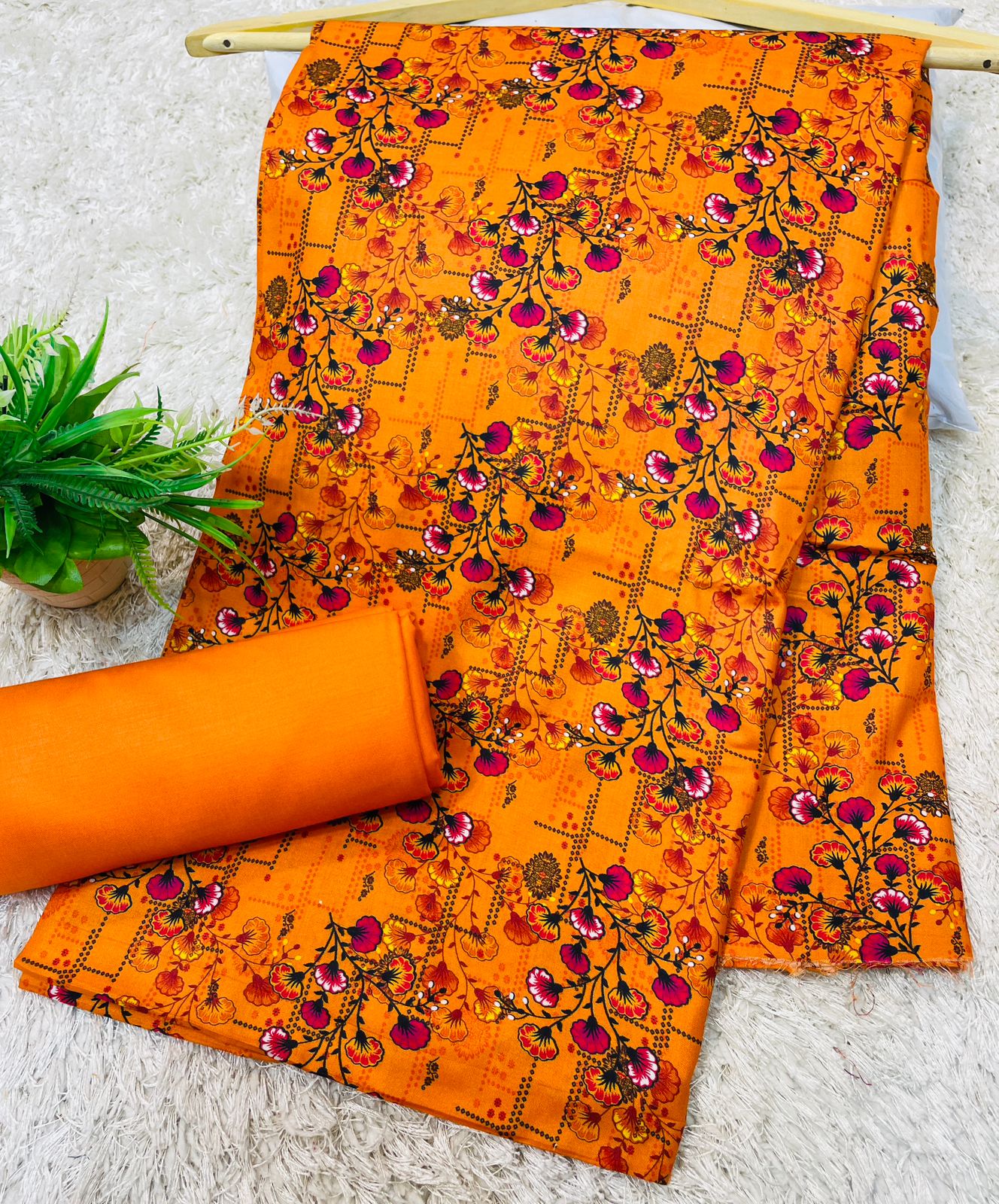 Digital Linen UnStitched 2PC Suit Plain Trouser