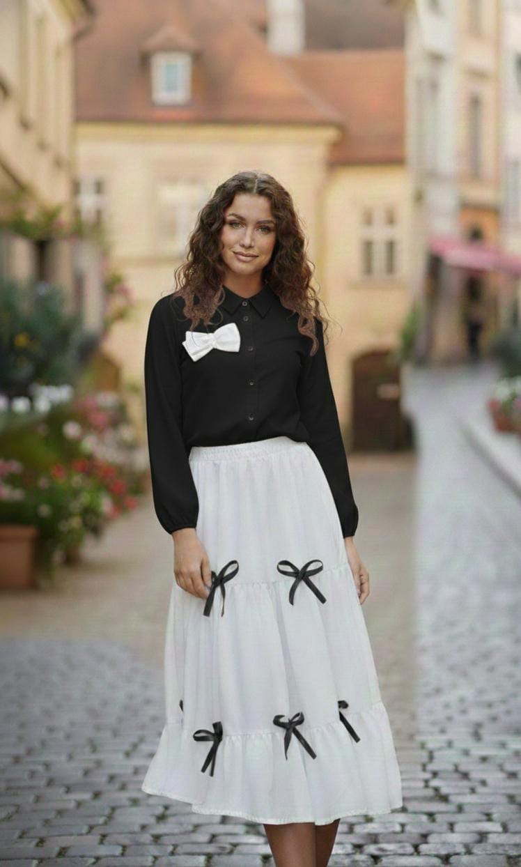 Ribbon Elegance Maxi Dress