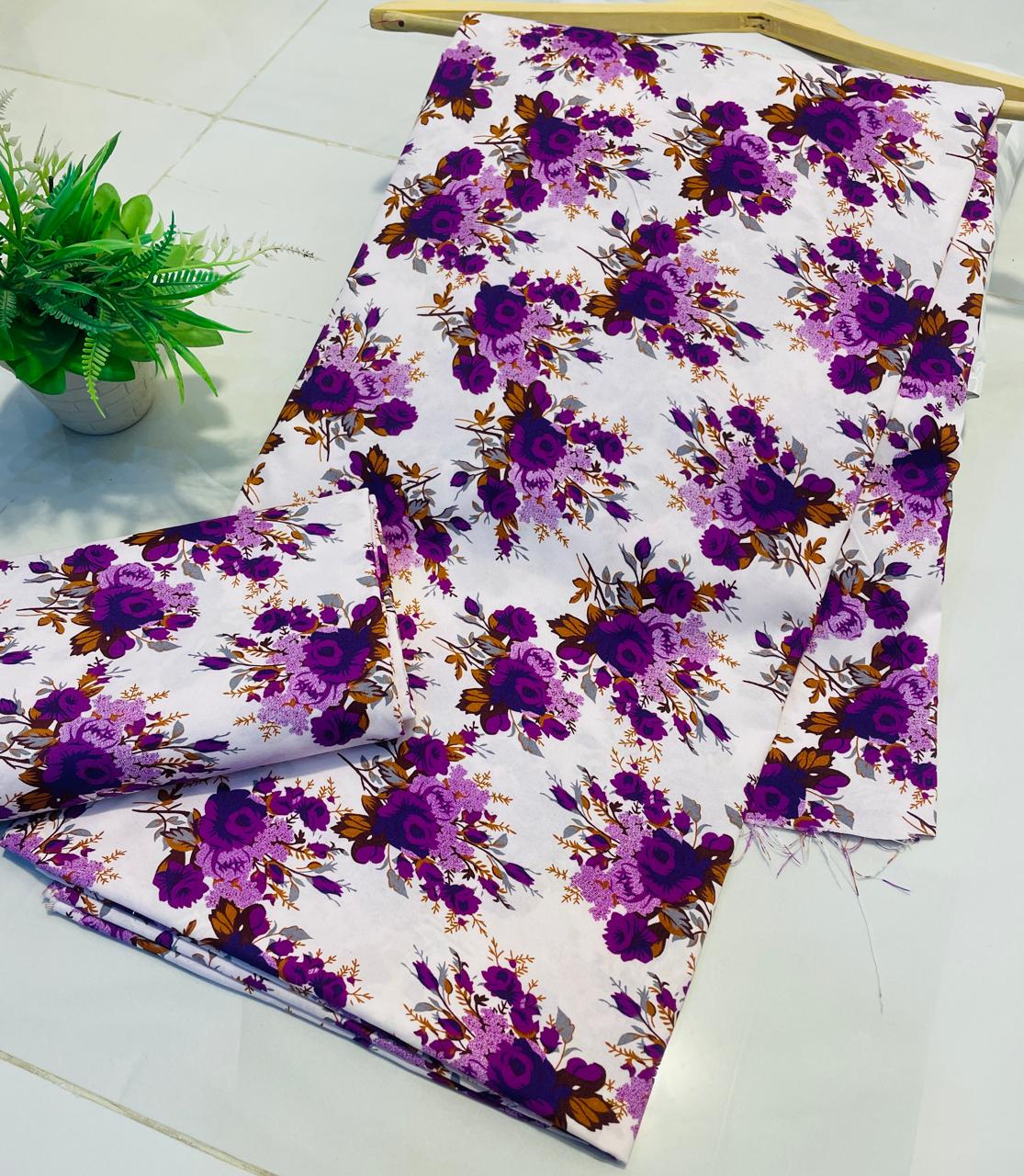 Micro Polo Cotton Digital Print UnStitched Suit