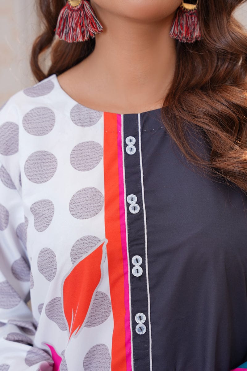 Multi Silky Lawn 2 Pc Suit | Ready-to-Wear