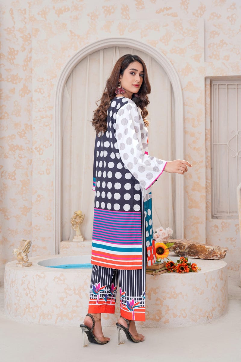 Multi Silky Lawn 2 Pc Suit | Ready-to-Wear
