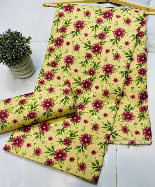 Micro Polo Cotton Digital Print UnStitched Suit