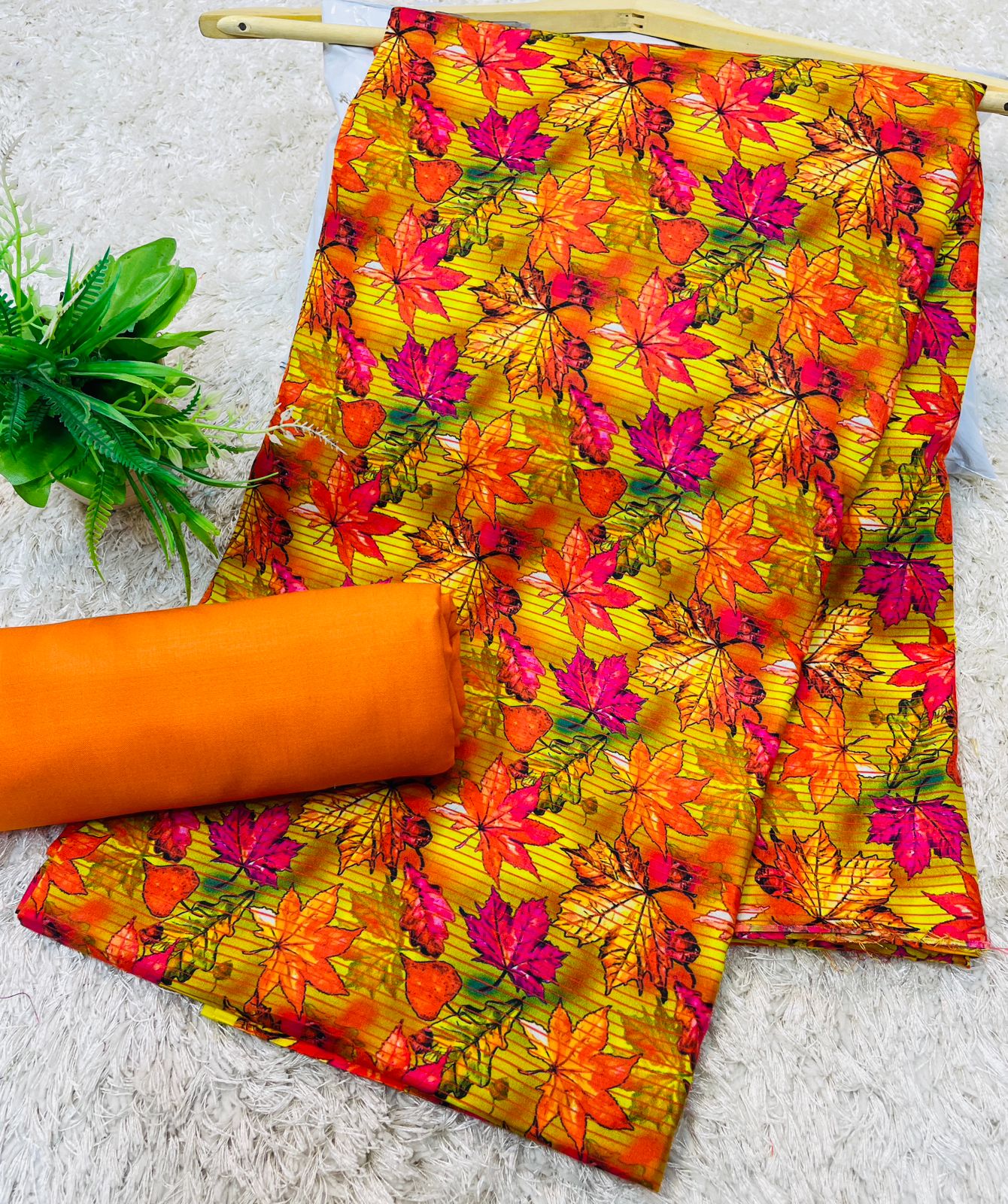 Digital Linen UnStitched 2PC Suit Plain Trouser