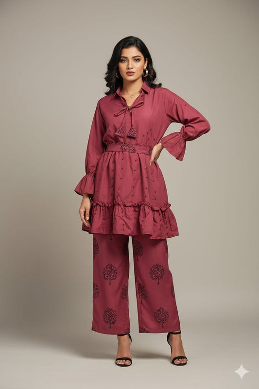 👗 Moti Charm — Western Top & Plazo Set 👗