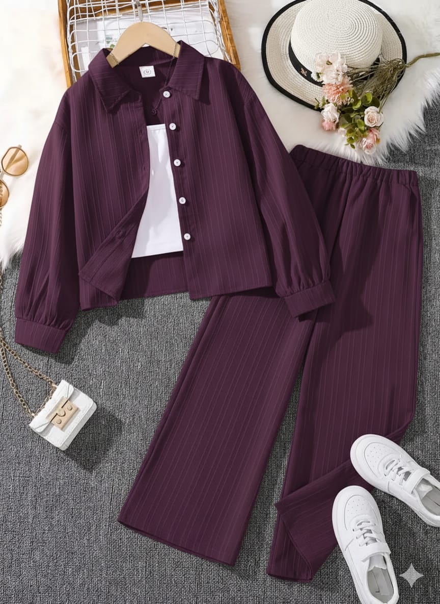 Polo Style Cord set Purple