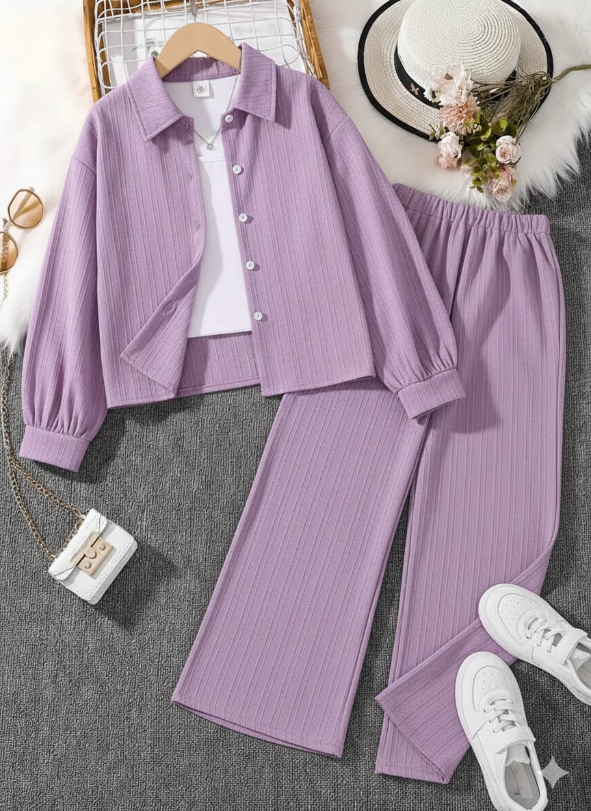 Polo Style Cord set Lavender