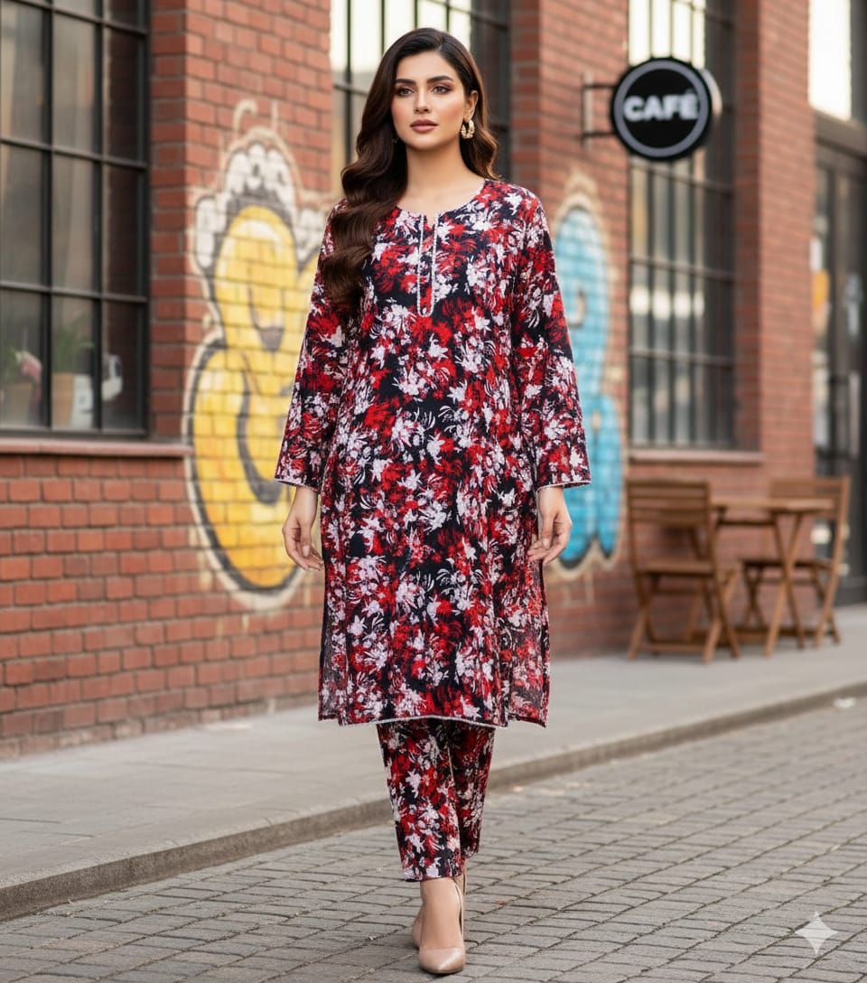 Digital Cotton Stitched 2pc Suit S M L XL