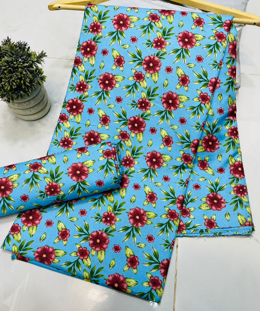 Micro Polo Cotton Digital Print UnStitched Suit