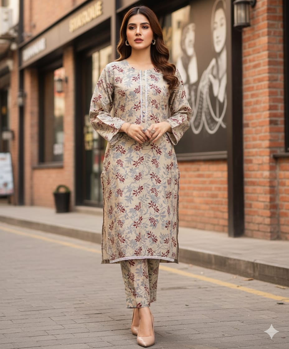 Digital Cotton Stitched 2pc Suit S M L XL