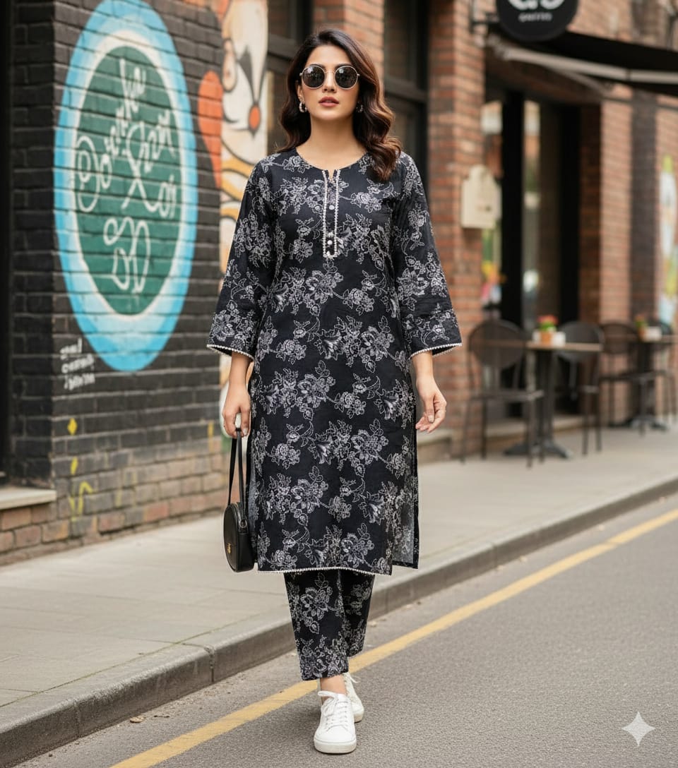 Digital Cotton Stitched 2pc Suit S M L XL